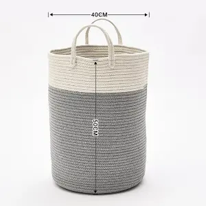 Grey Woven Laundry Storage Basket Baby Kids Toys Storage Laundry Hamper Clothes Storage Bag