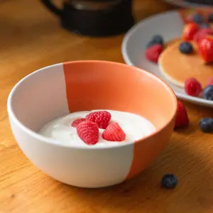 Dipped Stoneware Cereal Bowl - 16.5cm - Burnt Orange