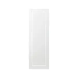 GoodHome Alpinia Matt white tongue & groove shaker Matt white Tall larder Cabinet door (W)500mm (H)1467mm (T)18mm