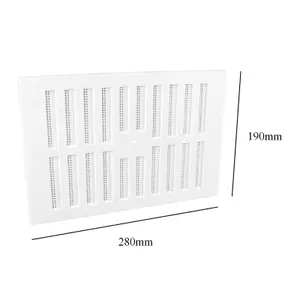 9" x 6" White Plastic Adjustable Air Vent Grille with Flyscreen Cover