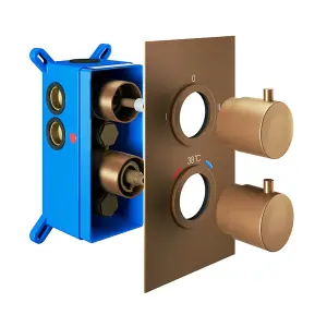 Aquadry Oria ½ turn 2 outlet Bronze effect Diverter Shower mixer