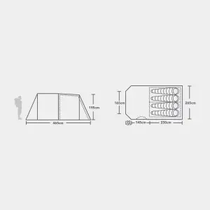 Eurohike Rydal 400 Air 4 Man Inflatable Tent