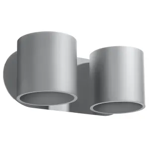 Orbis Aluminium Grey 2 Light Classic Wall Light