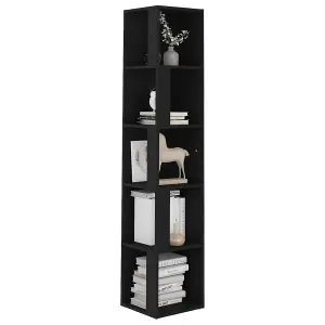 Berkfield Corner Cabinet Black 33x33x164.5 cm Engineered Wood