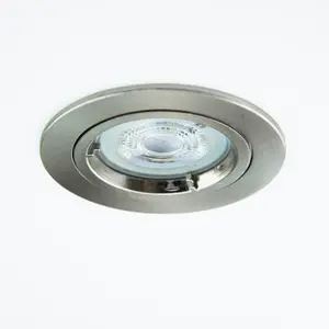 Arlec GU10 Fixed Downlight 4 Pack Brushed Steel