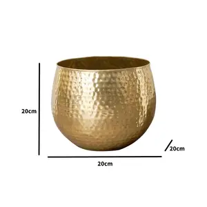 Melody Maison Gold Hammered Metal Planter 20cm x 20cm