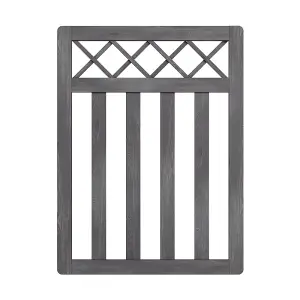 Grey Outdoor Cross Top Wooden Garden Gate Pedestrian Fence Yard Door with Accessory Kit,120cm x 90cm