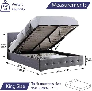 King Size Ottoman Bed Frame With Storage & Pocket Sprung Mattress