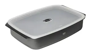 Kuhn Rikon New Life Pro Swiss Made Recycled Aluminium Non-Stick Roasting Tin with Lid, 32 x 20 x 6cm