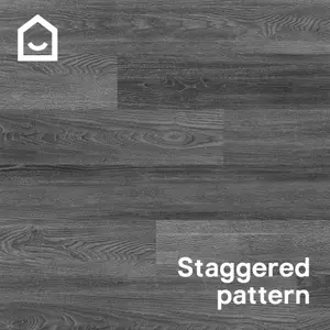 GoodHome Mambo Dark Grey Natural Wood effect Synchronised Click vinyl Planks, 2.17m²