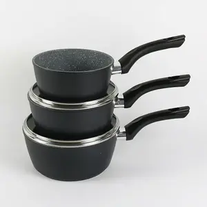 URBN-CHEF 3pcs Forged Aluminium Induction Cooking Saucepan Pots & Milk Pan Cookware Set