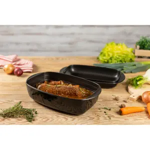 Kuhn Rikon Easy Glass Non-Stick 2.2L and 4.3L Roasting Dish, 37.5 x 22 x 14cm