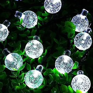 Elex Solar String Lights Outdoor Garden 50 LED Waterproof Globe 8 Modes Crystal Ball for Indoor Outdoor Patio Yard Bright White