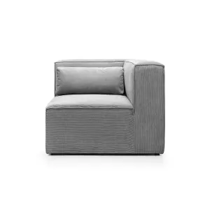 Doris Corner Unit Module in Light Grey Cord Chenille