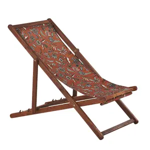 Sun Lounger Wood Dark Brown ANZIO