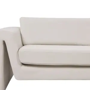 Beliani Modern Velvet Sofa Light Beige MAUNU