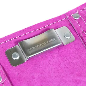 SPARES2GO Gardening Tool Belt Pink Double Leather 11 Pouch Purple Holder Adjustable Suede