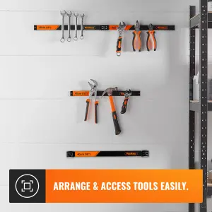 VonHaus Magnetic Tool Holders, Magnetic Tool Strip 4 x 40cm, 16" Wall Mounted Strips, Space Saving & Strong Magnetic Tool Holders