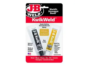 J-B Weld KwikWeld 2 x 30ml Epoxy Adhesive for Strong Repairs