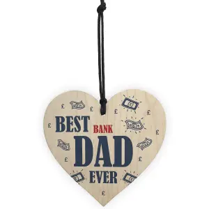 Red Ocean Funny Gift For Dad Novelty Wooden Heart Sign Birthday Gift For Dad Gift For Him