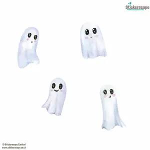 Cute White Ghosts Window Sticker Pack