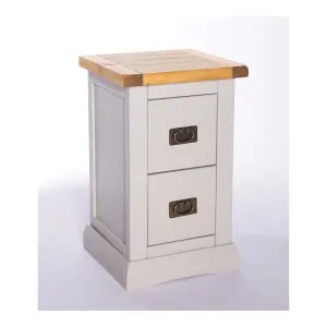 Loreo 2 Drawer Petite Bedside Table Brass Drop Handle