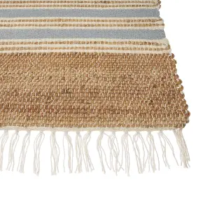 Jute Area Rug 160 x 230 cm Beige and Light Blue MIRZA