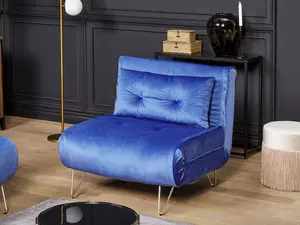 Sofa Bed VESTFOLD Navy Blue Velvet