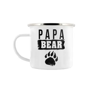 Grindstore Papa Bear Enamel Mug White (One Size)