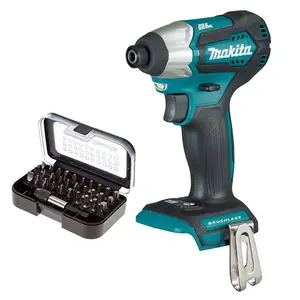 Makita DTD155Z 18v Blue Cordless Brushless Impact Driver + Makita Screw Bit Set