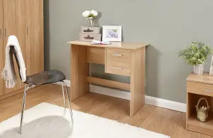 GFW Panama 2 Drawer Study Desk Oak