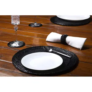 18 Piece Placemat Set Black