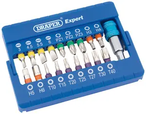 Draper Coloured Screwdriver Bit Set 19 piece 82402