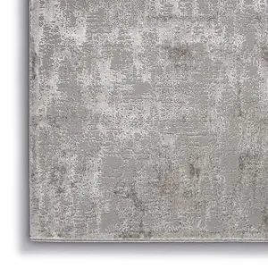 Silver Modern Easy to Clean Floral Optical/ (3D) Rug For Dining Room Bedroom Living Room-160cm X 221cm