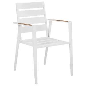 Set of 4 Garden Chairs with Cushions TAVIANO Metal White