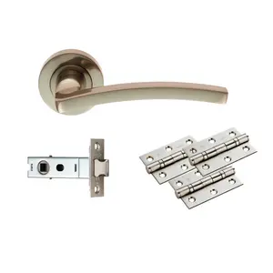 Tavira Latch Door Handle (Set of 2) Satin Nickel