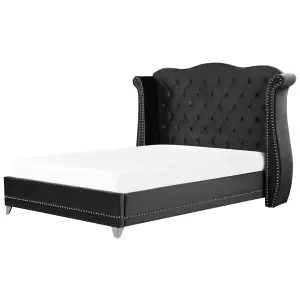 Velvet EU Super King Size Bed Black AYETTE