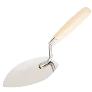 Toolty Margin Plastering Tear Shaped Trowel with Rubber Handle 140mm Stainless Steel for Brickwork and Plastering Rendering DIY