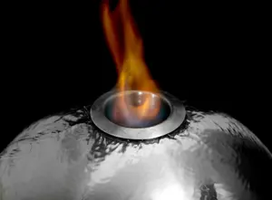 Primrose Magma Triple Sphere Stainless Steel Fire & Water Feature H27cm