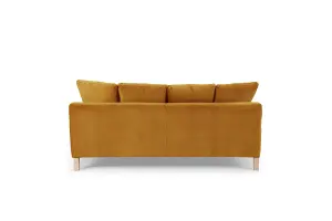 Covent 3 Seater Sofa With Scatter Back Cushions, Mustard Velvet