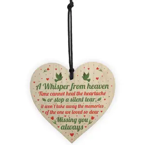 Red Ocean Miss You Always Mum Nan Dad Tribute Wood Heart Memorial Decoration Plaque Bauble In Memory Sign