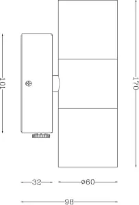 Luminosa GU10 Up and Down Wall Light with Photocell Sensor - White 230V IP54 2x20W