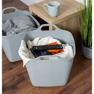 Wham Flexi-Store 25L Square Tub Graduated Cool Grey (Set of 2)