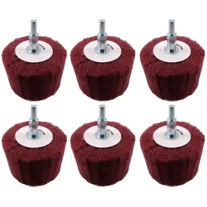 Goblet Shaped Sanding Polishing Cleaning Mop 75mm Width 240 Grit 6mm Shank 6pk