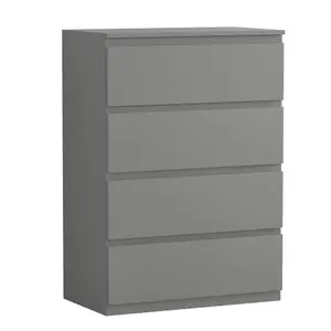 Vida Designs Denver Grey 4 Drawer Chest (H)960mm (W)700mm (D)400mm