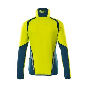 Mascot Accelerate Safe Ladies Half Zip Microfleece (Hi-Vis Yellow/Dark Petroleum)  (Medium)