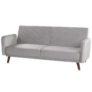 Sofa Bed SENJA Light Grey Velvet