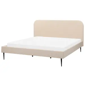 Boucle EU Super King Size Bed Beige FLAYAT