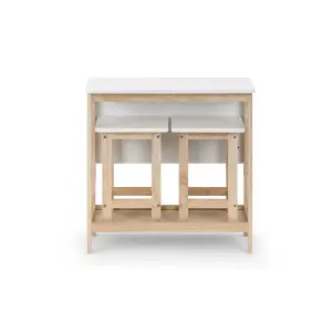 Compact Wooden Bar Set (Table + 2 Stools)