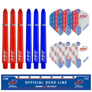 Winmau Professional PDC Dart Set includes Blade 6 Dartboard, PDC Surround, 2 Sets of Darts, Official Oche Line